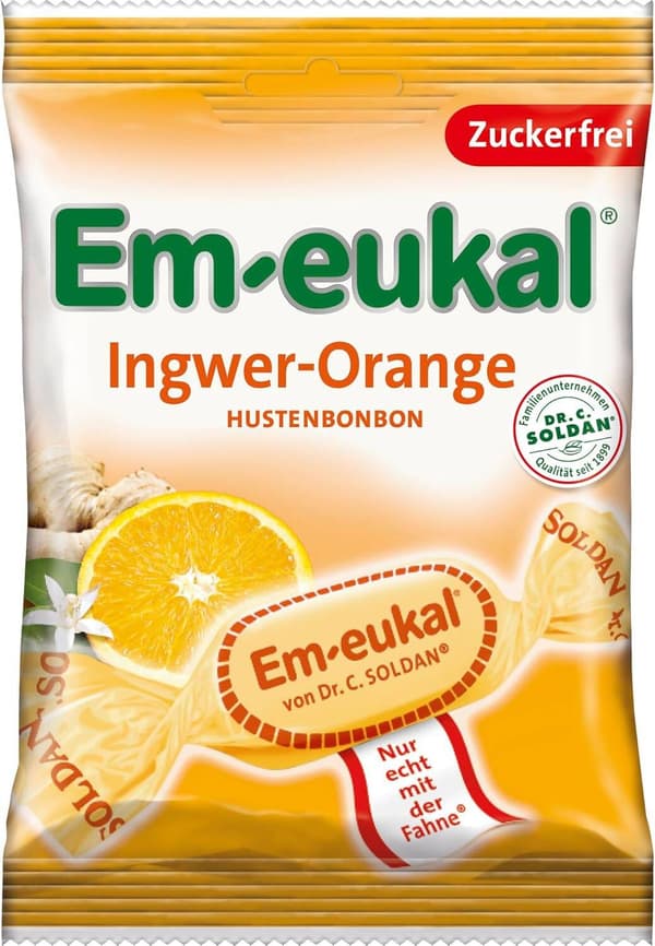 Em-eukal Ingwer-Orange Sokerittomat karkit 75 g