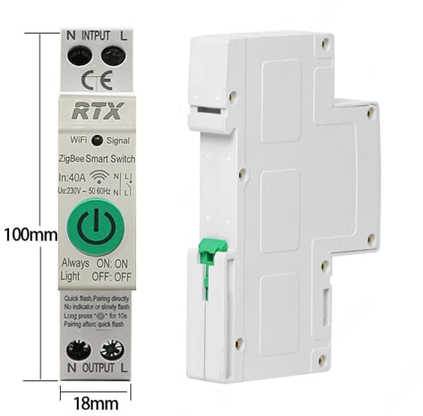 RTX TUYA 50A DIN ZigBee strömmätarrelä