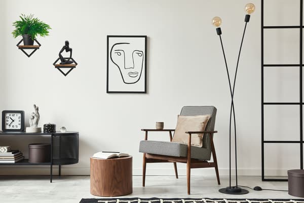Sort metal vægblomsterstander Doron Rustik loft