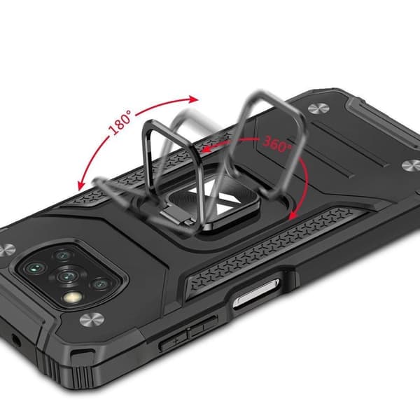 Wozinsky Ring Armor Hybridskal + Magnetiskt Hållare Samsung Galaxy A03s Blå