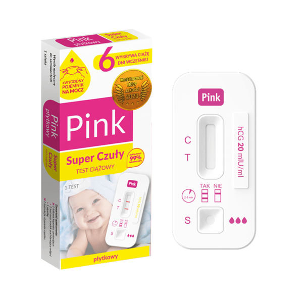 Supersensitiv plade graviditetstest Pink 10 ml/U 1 stk.