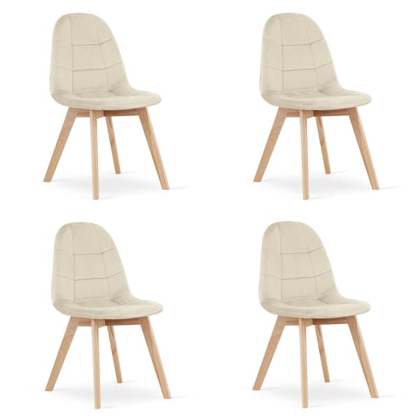 BORA stol - beige velour x 4