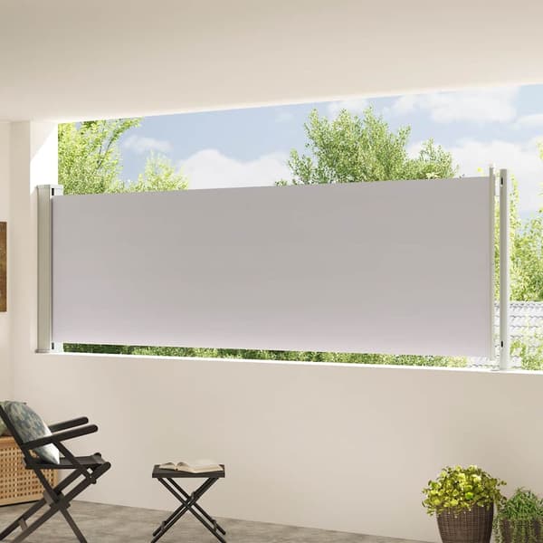vidaXL Utfällbar sidomarkis för uteplats 117 x 600 cm grå