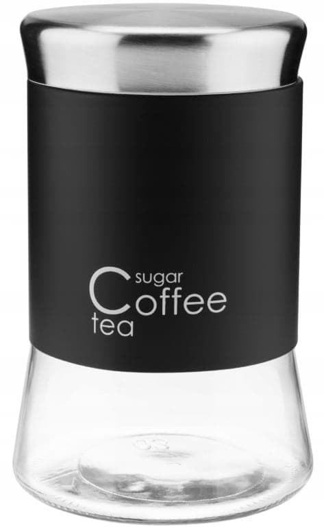Svart kryddbehållare i glas 1000 ml
