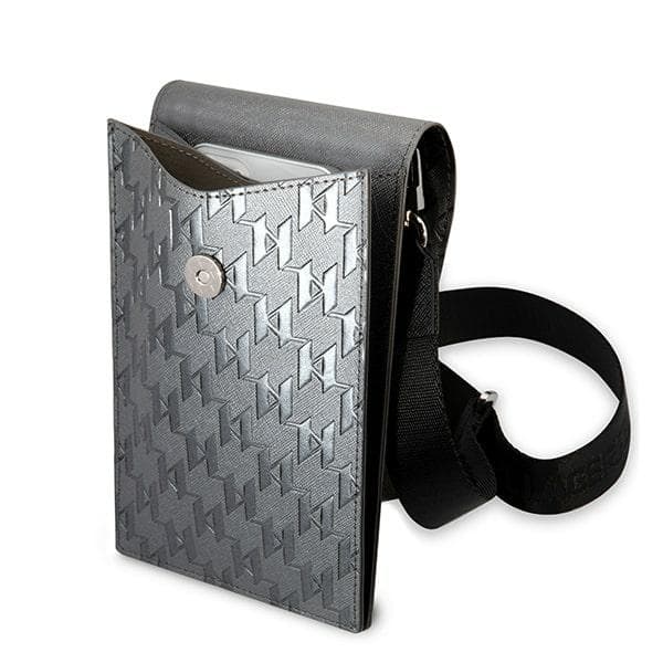 Karl Lagerfeld KLWBSAMIPG Silver Ikonik Karl Monogram Patch Handväska