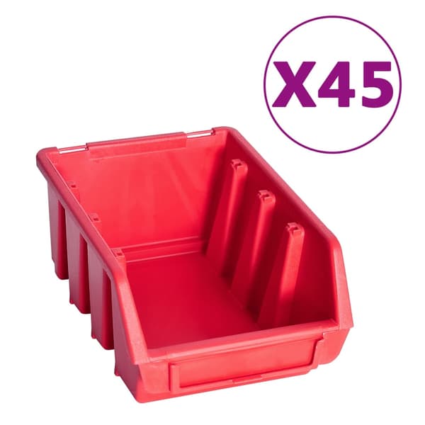 vidaXL 96-delt vægpanelorganisator rød og sort