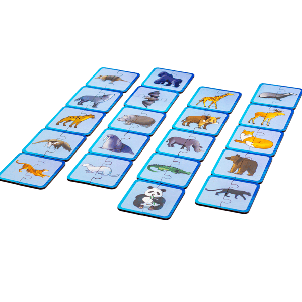 Træpuslespil med vilde dyr, matchende halvdele, puslespilsæt, Puzzle-44657