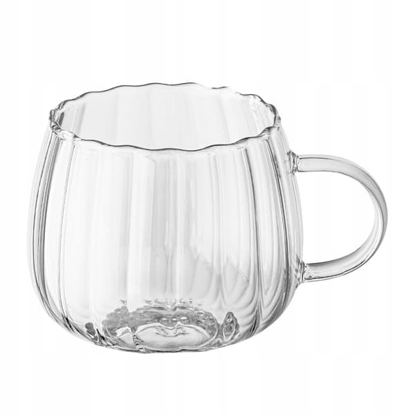 Transparent glasmugg med prägling, tunnväggig, 400 ml, 1 st. Bianca
