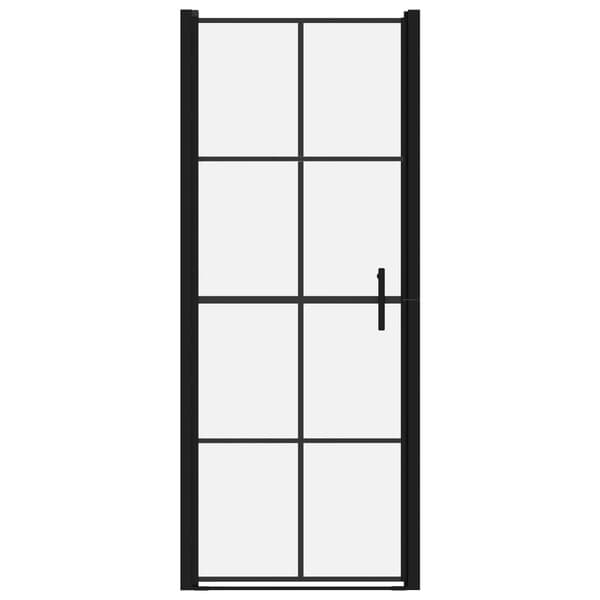 vidaXL brusedør hærdet glas 81 x 195 cm sort