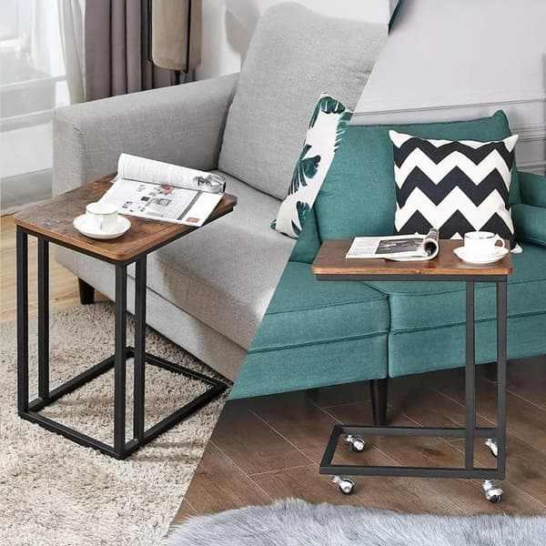 Strado VENGE sidebord - sofabord til bærbar computer, sidebord til sofa og seng, 2 i 1, hjul og ben