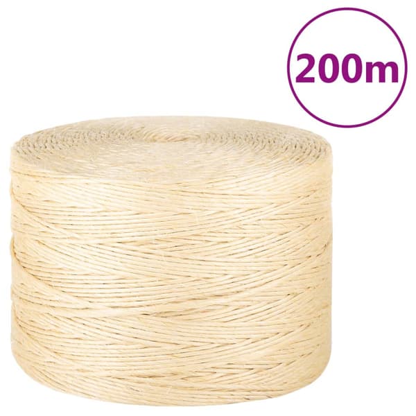 vidaXL-rep, 100 % sisal, 3 mm, 200 m