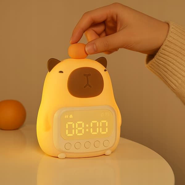 Ur Vækkeur Kapybara Natlampe Bordlampe Timer Lur LED USB