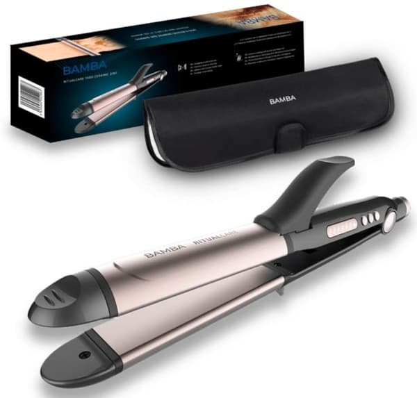 Cecotec Bamba RitualCare 1000 Ceramic 2in1 hårsträckare svart och guld