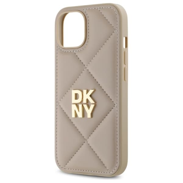 DKNY DKHCP15SPQDSLE iPhone 15 6.1 Beige Quilted Stack Logotyp