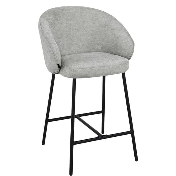 Polstret barstol, otilo gråt stof, 65 cm