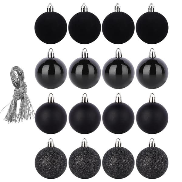 Ubrydelige sorte julekugler 5 cm 16 stk.