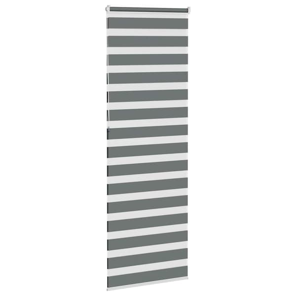 vidaXL zebra rullegardin, mørkegrå, stofbredde 80,9 cm, polyester