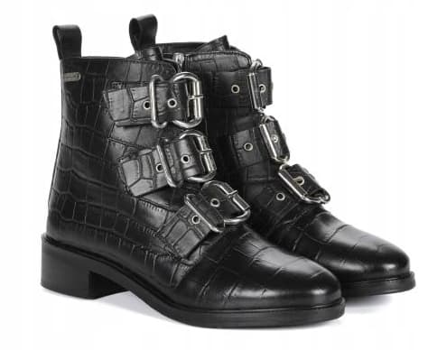 PEPE JEANS BOWIE TOP DAMESKO SORT LÆDER 41 AWE