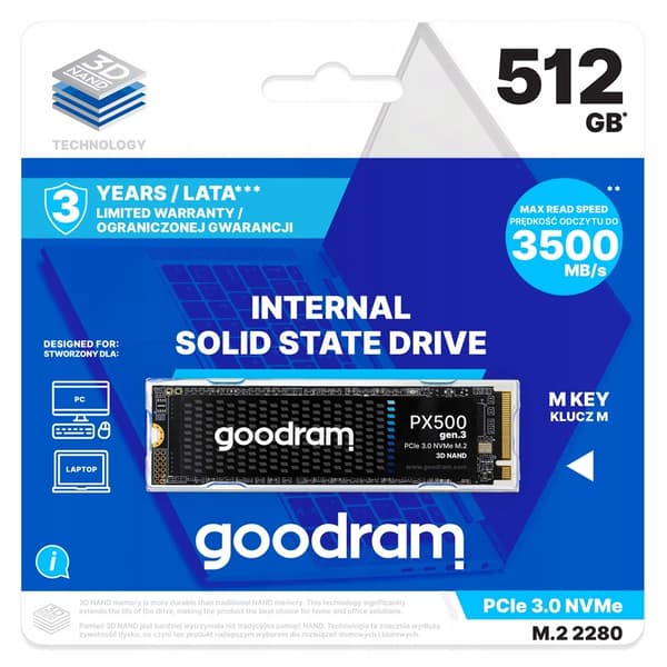 Goodram PX500 GEN.3 M.2 2280 512GB PCIe 3x4 SSD