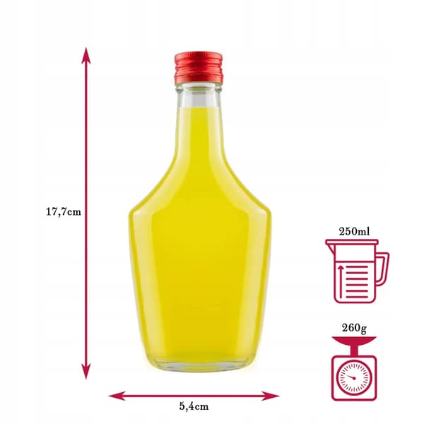 5x glasflaskor PASJONAT / CONNOISSEUR 250ml för VODKA MOONSHINE BRÖLLOPSGÅVA