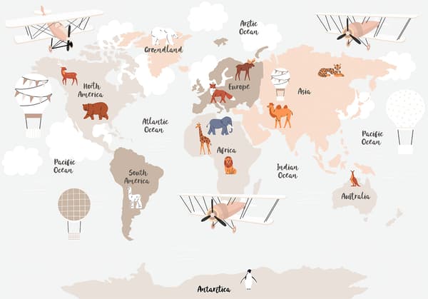 Plakat - Turkis retroblomst ornament