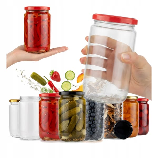 48x Franko-burkar 720ml sylt honung konserver burkar pickles + lock 82