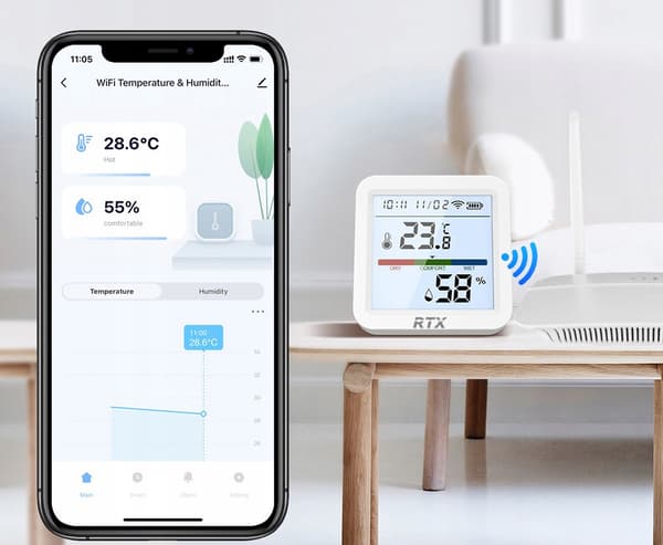 Tuya LCD WiFi temperatur- och fuktighetssensor