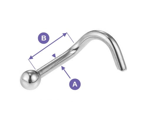 Titanium næseørering - Dekorativ - TN-022