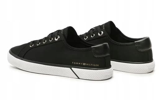 Tommy Hilfiger damesneakers sorte snørebånd 39 3G7G2*