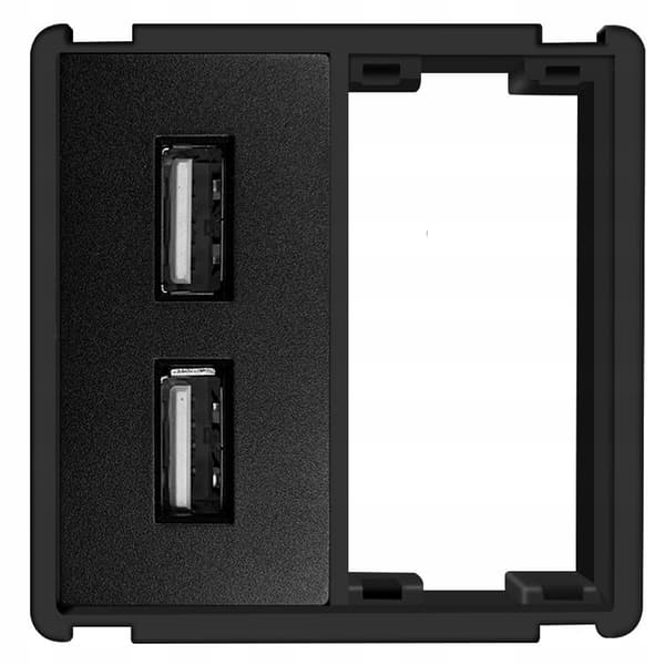 Liitäntämoduuli musta USB 2x 2.4A RTX SH -järjestelmä