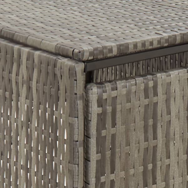 vidaXL affaldsbeholderdæksel, grå, 70x80x117 cm, polyrattan