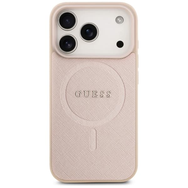 Guess Saffiano Classic Logo MagSafe-etui til iPhone 17 Pro - Pink