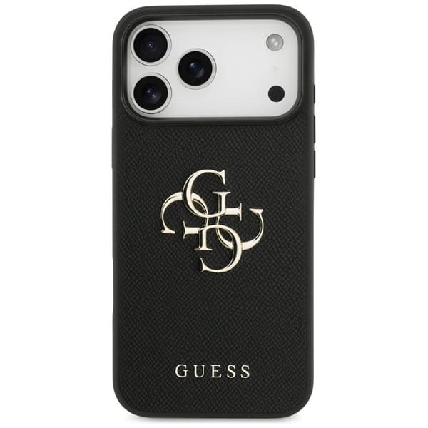 Guess Grained Big 4G & Classic Logo cover til iPhone 17 Pro Max - sort