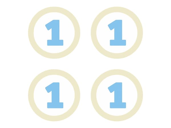 Dekorationer 1 blå 5,5 cm (1 förpackning / 4 st.)
