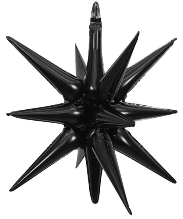 3D-stjärnfolieballong SVART 68 cm