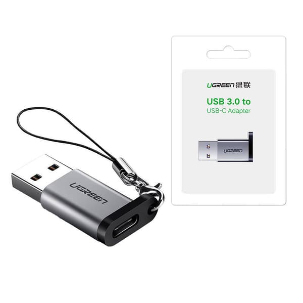 UGREEN US276 USB 3.0 - USB-C 3.1 PD -sovitin (harmaa)