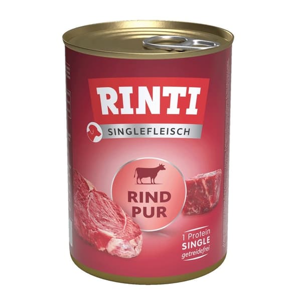 Rinti Sensible Pur vådfoder til hunde med oksekød 24 x 400 g