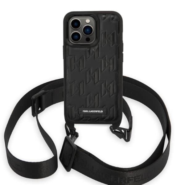 Karl Lagerfeld KLHCP14LSTMMK iPhone 14 Pro 6.1 hårdt cover sort/sort monogram plakette logorem