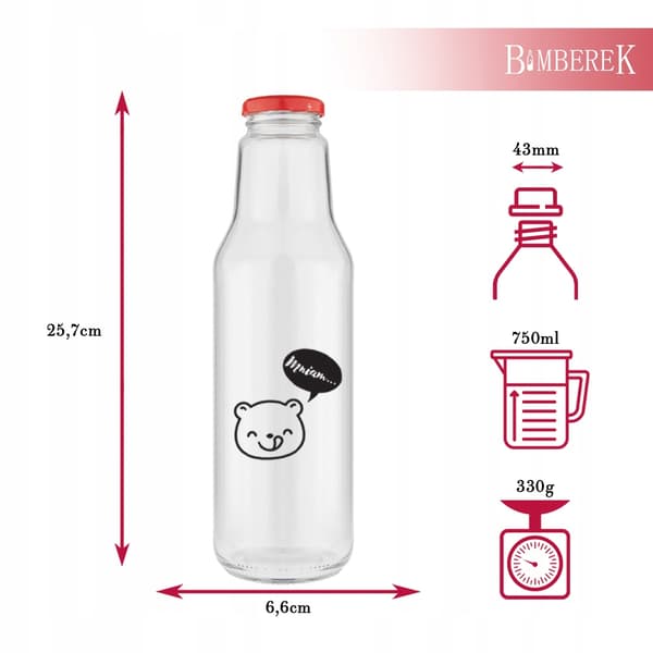 40x KUBUŚ-flaskor 750 ml med tryckflaskor för juice, sirap, vatten, mjölk, juice