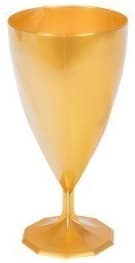Plastik guld vinglas 150ml 6 stk.