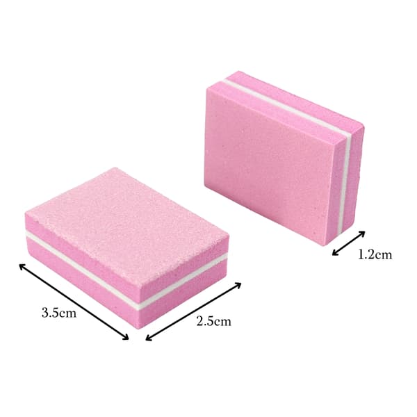 Mini nagellackblock rosa 100/180 polermaskin 50 st.