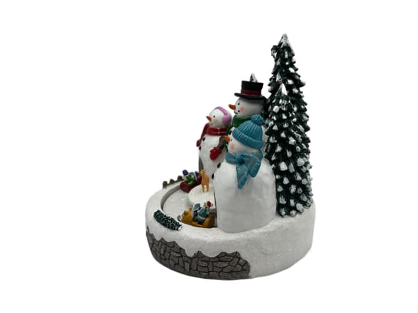 StarryLights Julspeldosa - Snögubbehus med LED-ljus