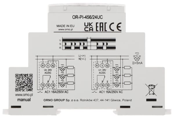 OR-PI-456/24UC ORNO RELÆ