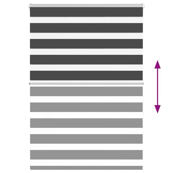 vidaXL Zebragardin, svart, tygbredd 90,9 cm, polyester