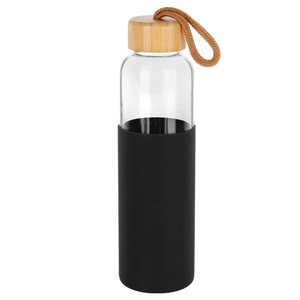 Lasinen vesipullo silikonisuojuksella 500 ml