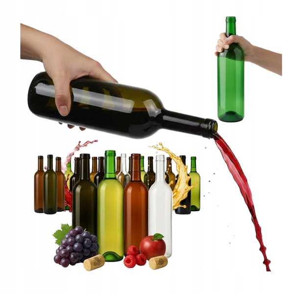 Vinflaskesæt 40x 0,75L Corker Corks Caps Etiketter