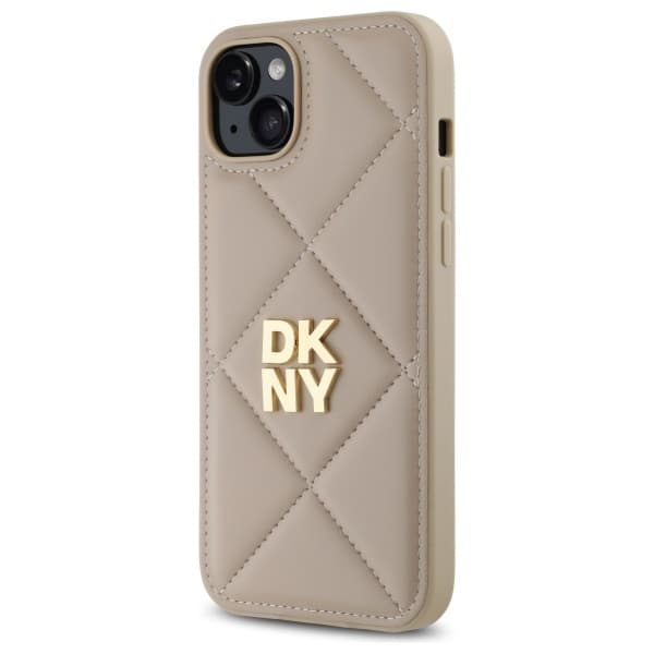 DKNY DKHCP15MPQDSLE iPhone 15 Plus 6,7 Beige Quiltet Stack Logo
