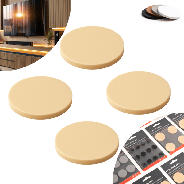Självhäftande silikonunderlägg antislip beige diameter 34 (4-pack)