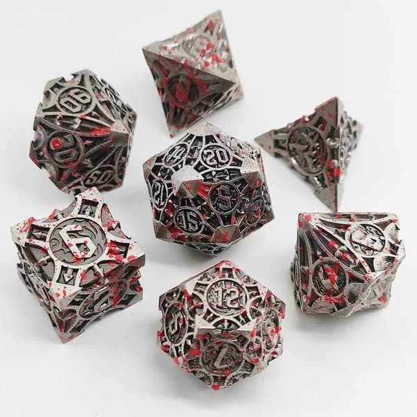 RPG terning landskab efter kamp sæt med 7 metalterninger
