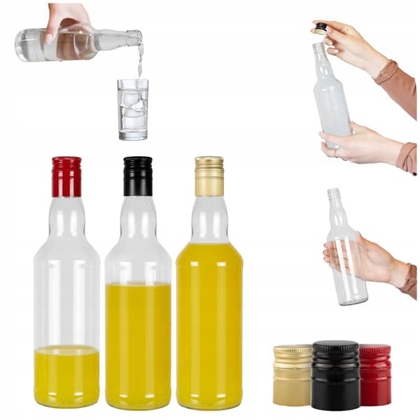50x MONOPOL glasflasker 500ml til vodka, lang låg